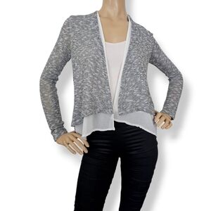 Madison & Berkeley Gray & White Open-Front Light Cardigan Size Small- Nordstrom